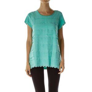 Isaac Mizrahi Baby Blue Ruffled Layered Top